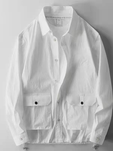 PBPICC男装品牌2022秋季白色简约白衬衫