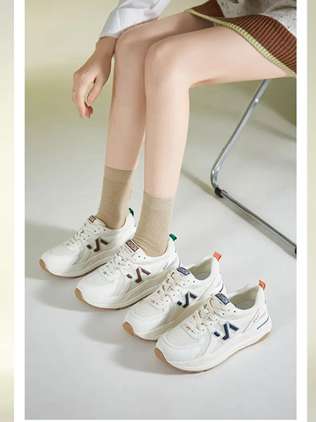 香香莉xiangxiangli鞋帽品牌2024春夏网面运动休闲小白鞋