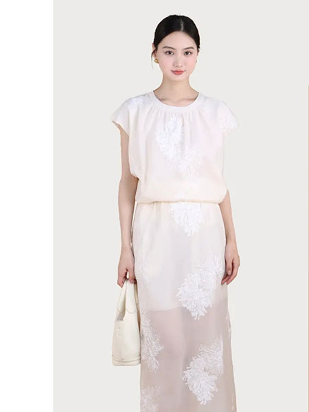 妲小姐Spoiled NyMph女装品牌2024夏季复古新中式两件套提花圆领上衣高腰半身裙