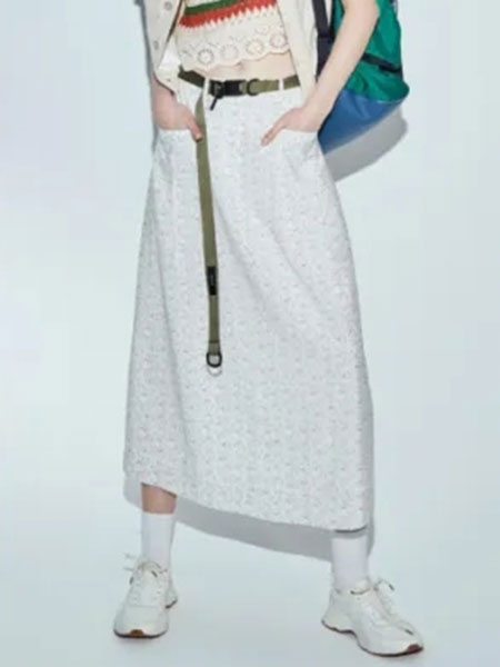N.one by BALLETCHEENA女装品牌2024夏季纯色腰带半身裙