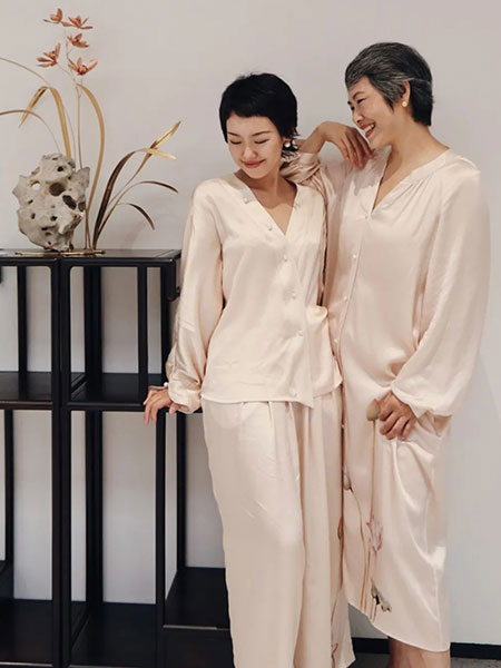 桑罗内衣品牌新中式珍珠扣国风真丝睡衣家居服